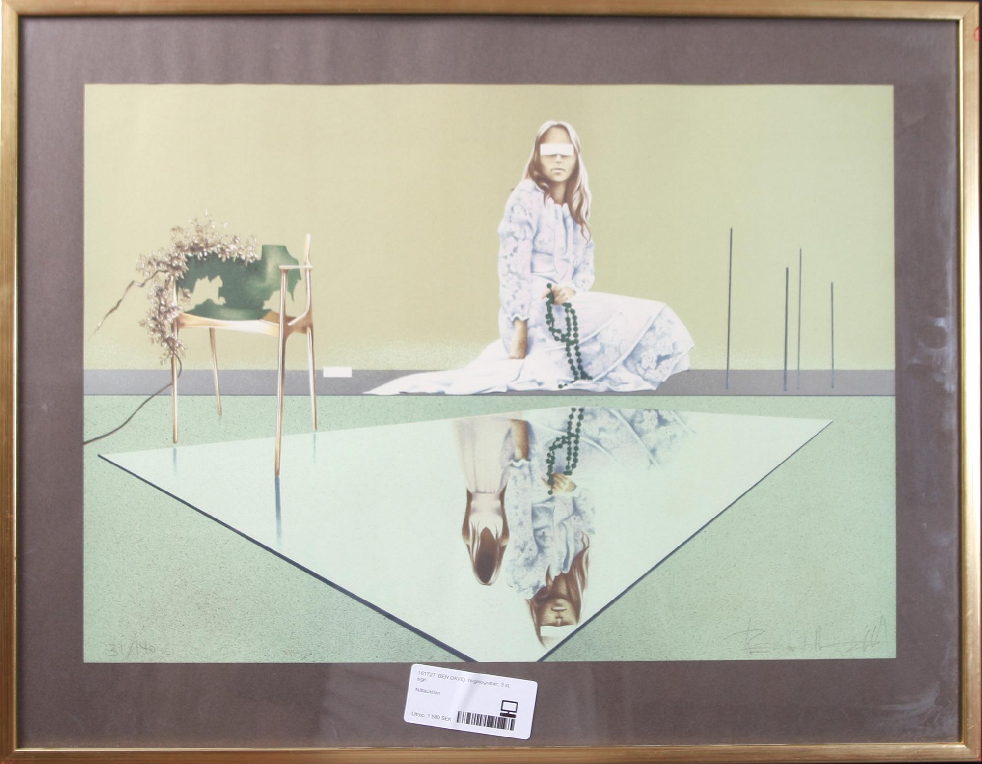 BEN DAVID, färglitografier, 3 st, sign.