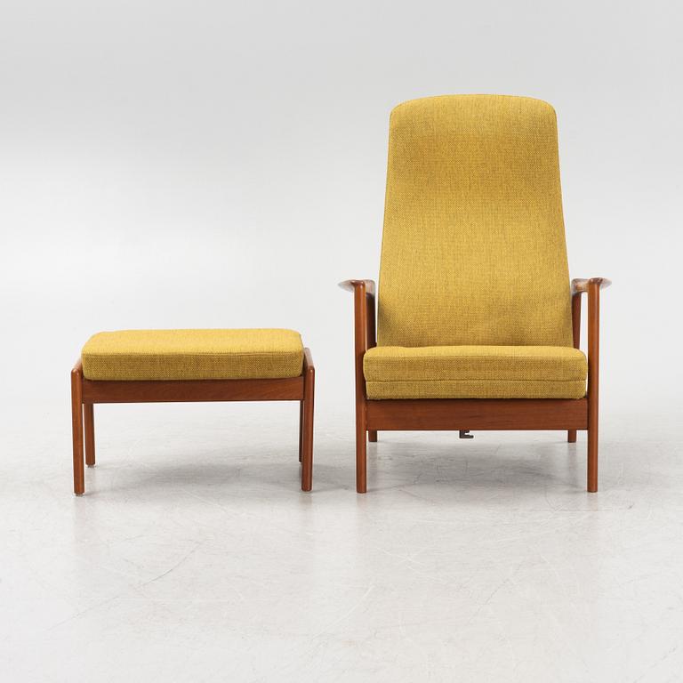 Folke Ohlsson, a 'Duxiesta' lounge chair and foot stool from Dux, 1960's.