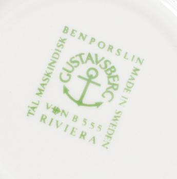 KAFFEKOPPAR, 4 st, porslin, "Riviera", Gustavsberg, Stig Lindberg.