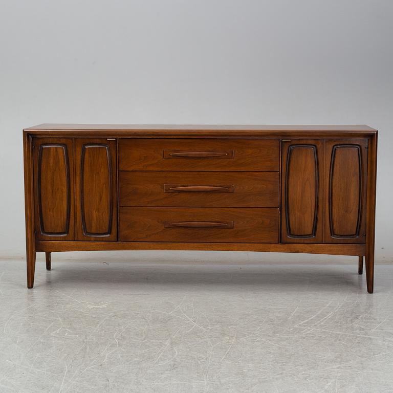 A walnut veneered sideboard, second half of the 20th century.