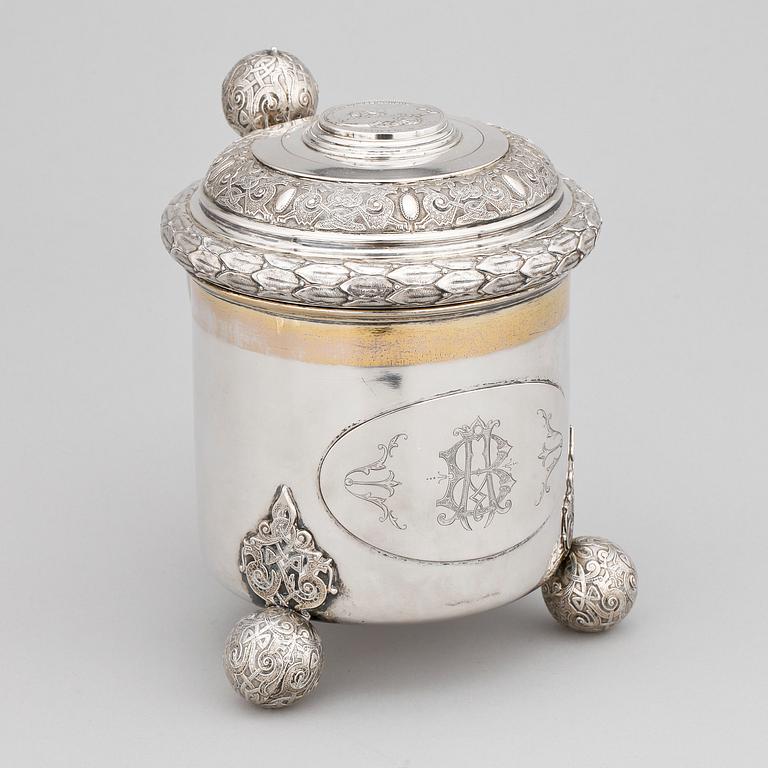 STOP, silver, barockstil, CG Hallberg Stockholm 1900. Vikt ca 780 gram.