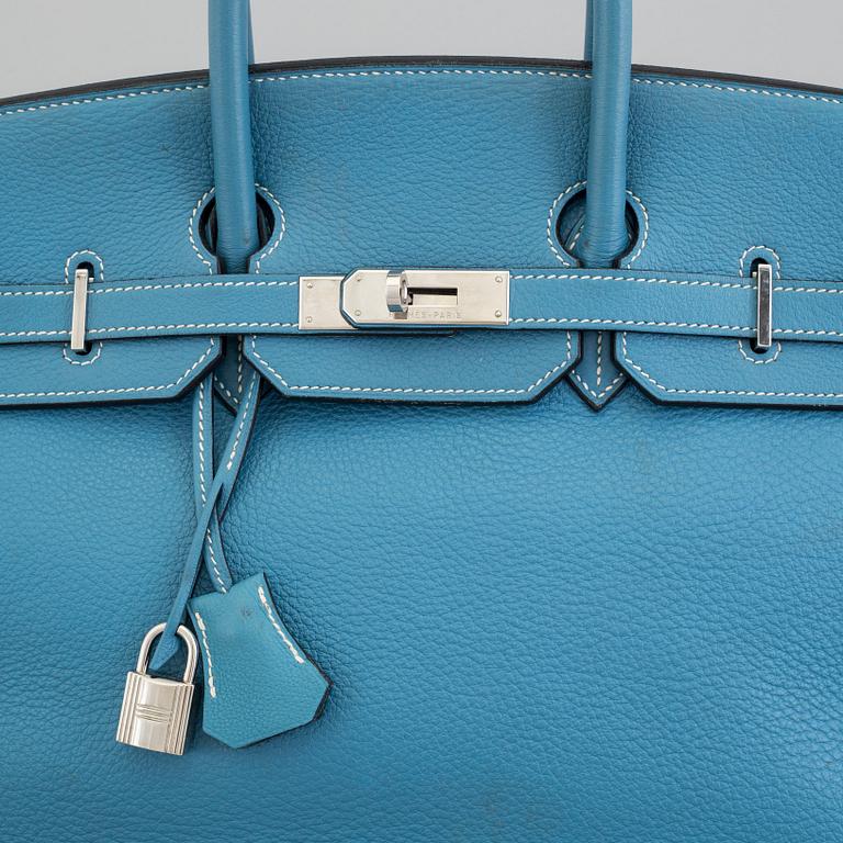 A "Birkin Bag" by Hermès, 35 Bleu.
