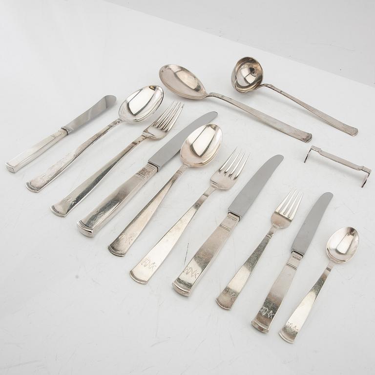 Jacob Ängman, bestick, ca 176 delar, "Rosenholm"  silver GAB Stockholm 1950-tal.