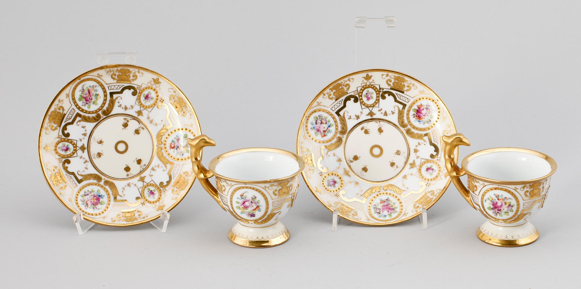 KOPPAR, ett par, porslin, empire, Dresden, Tyskland, 1800-talets mitt/senare hälft.