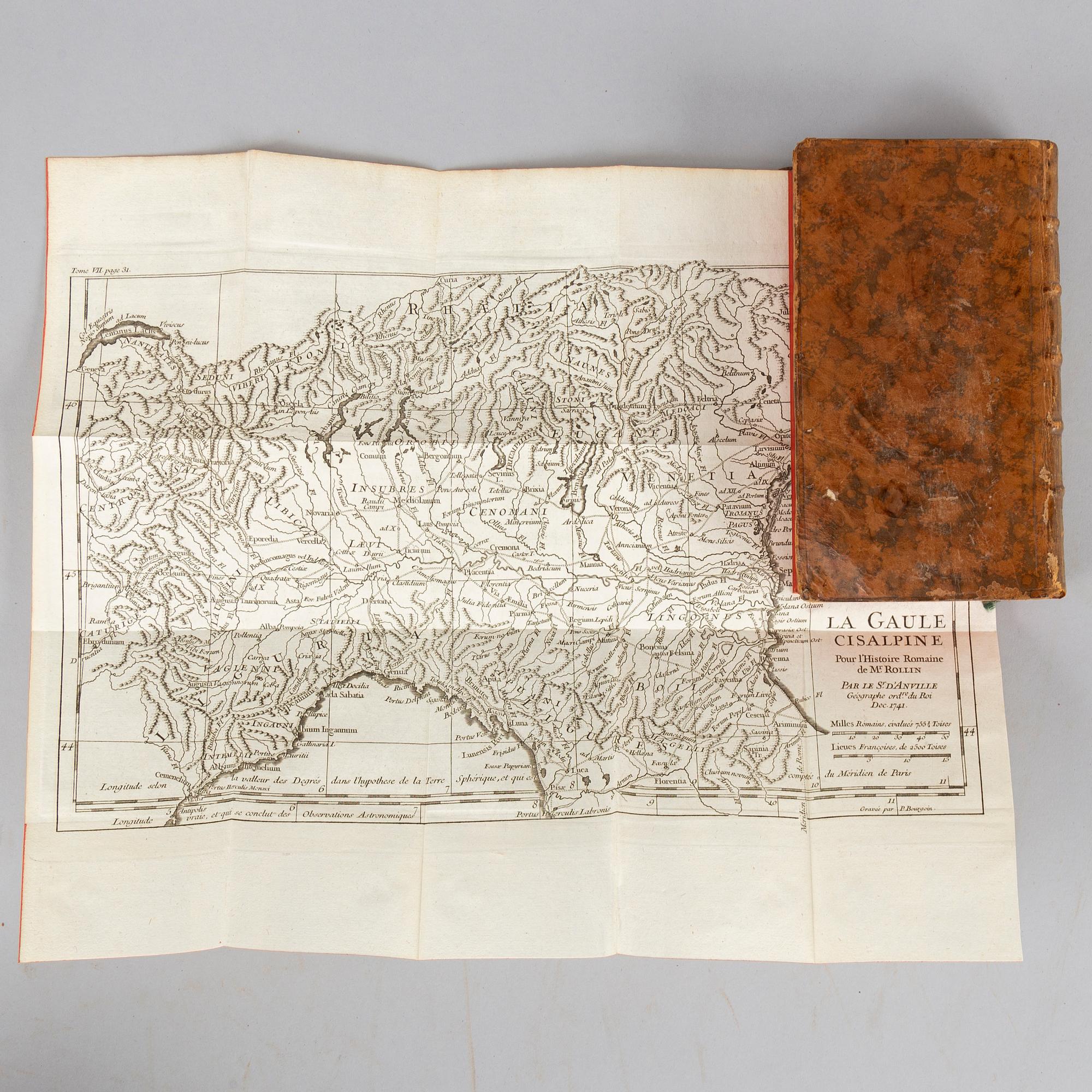 Roms historia i 16 volymer 1741-48 med graverade kartor.