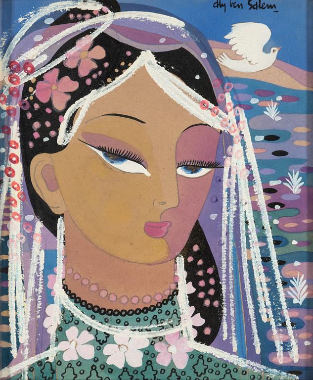 ALY BEN SALEM, gouache/watercolour, signed.