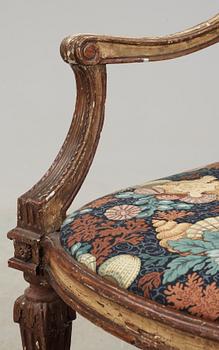 FÅTÖLJ, troligen Italien, Louis XVI-stil, 1800-tal.