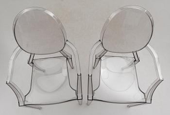 KARMSTOLAR, 1 par, "Louis Ghost", Philippe Starck för Kartell, 1900-/2000-tal.