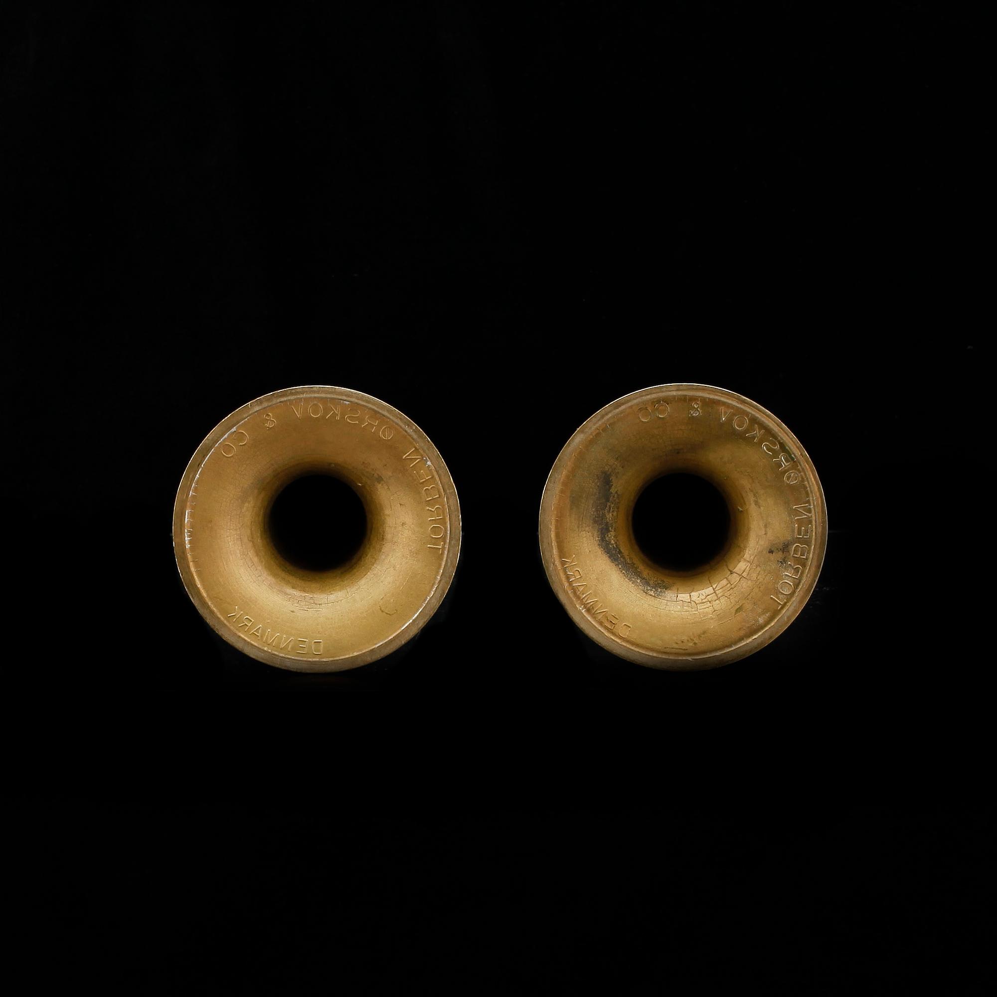 LJUSSTAKAR, ett par, mässing, Torben Orskov & Co, Danmark.