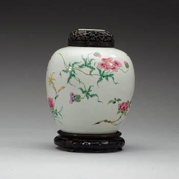 A famille rose jar, Qing dynasty 18th century.
