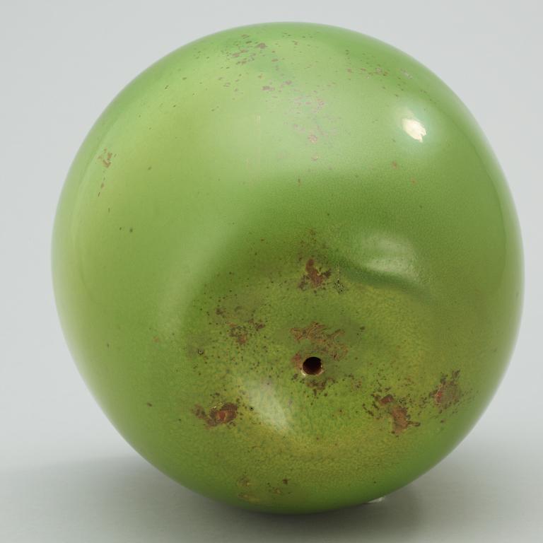 A Hans Hedberg faience apple, Biot, France.