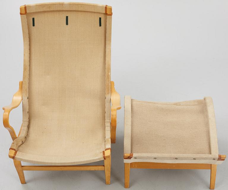 Bruno Mathsson, armchair with footstool, "Pernilla", Dux.