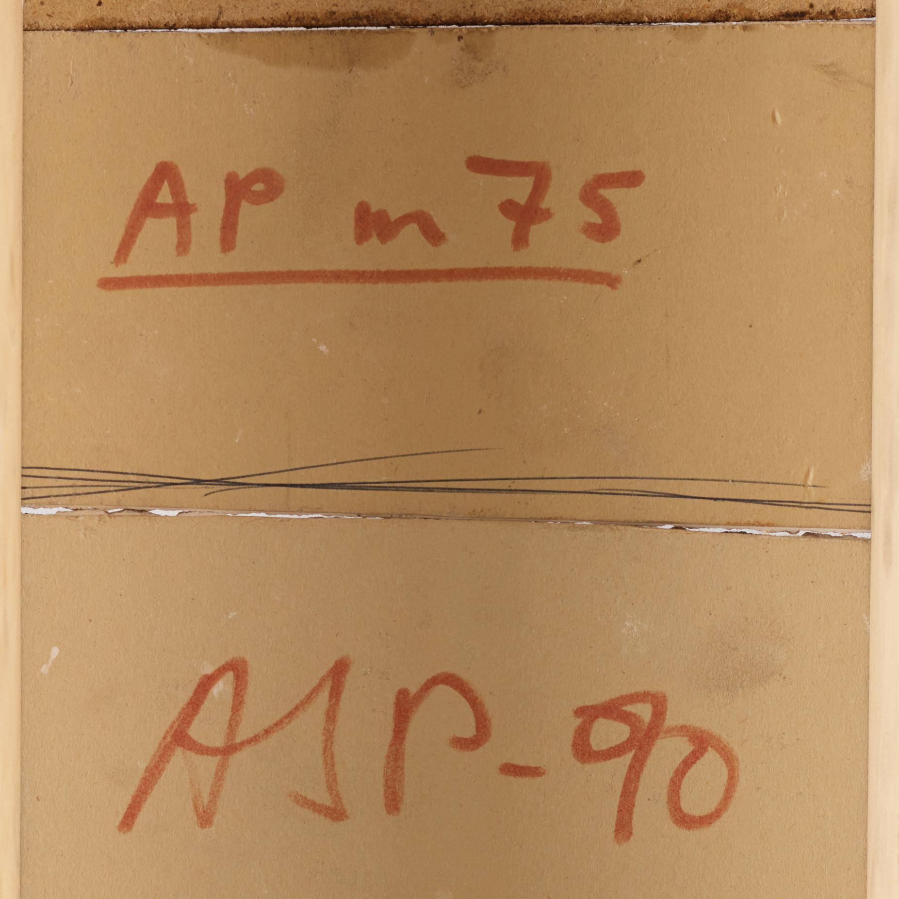 Arvid Pettersen, signed AJP and dated -90 on verso. Mixed media on panel.