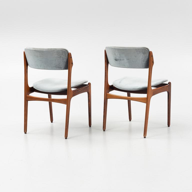 Erik Buch, a pair of model 49 rosewood chairs, Odense möbelsnickeri, Denmark, 1950's/60's.