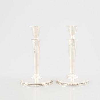 Eric Råström, candlesticks, a pair, silver, CG Råström, Stockholm 1969.