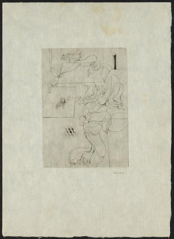 HANS BELLMER, etsning, 1961, signerad med blyerts.