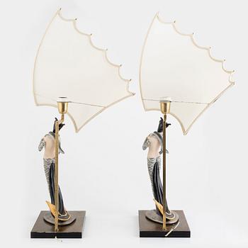 Table lamps, a pair, N Porcellana, Mario Pegoraro, Italy, 20th century.