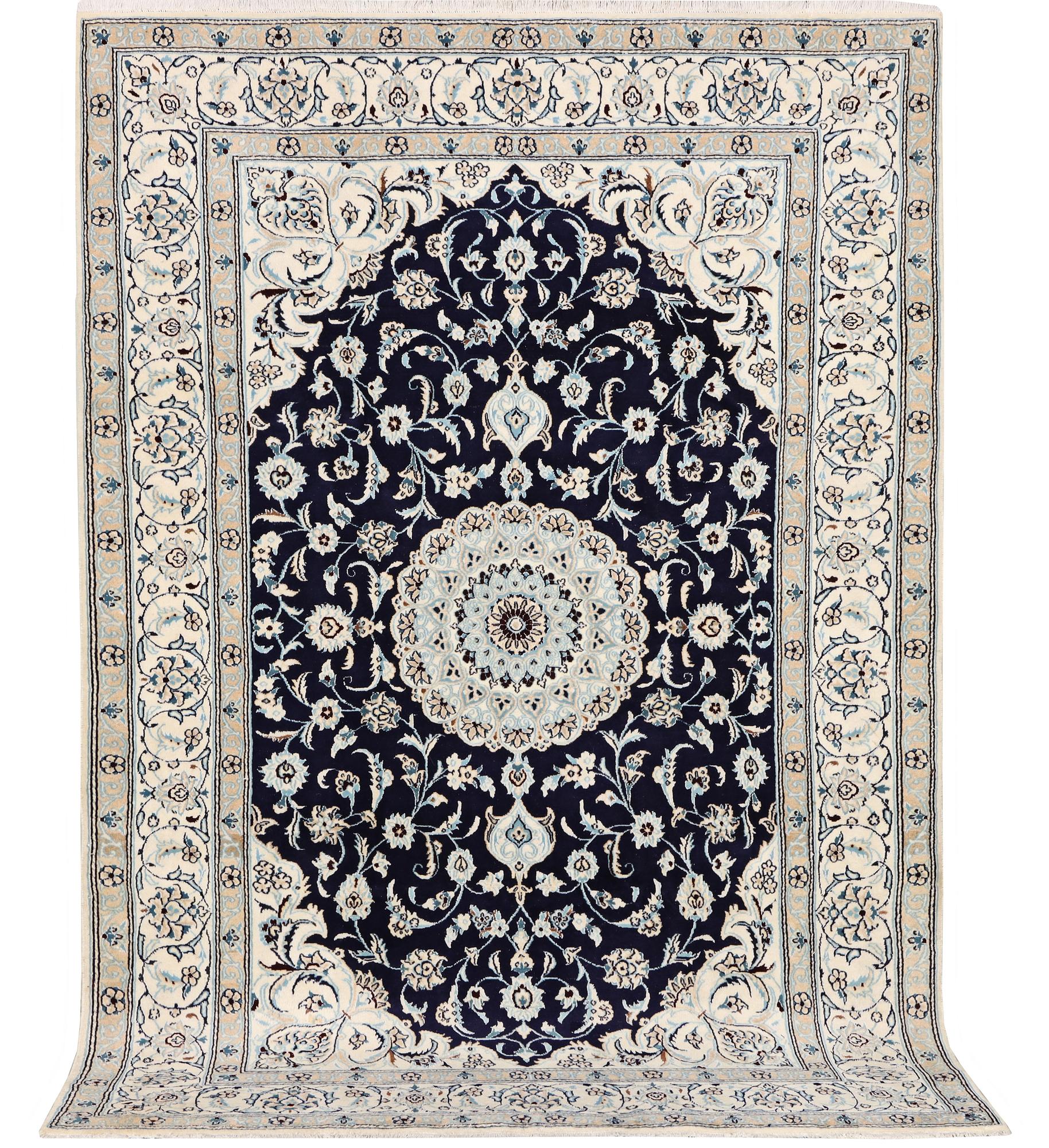 A part silk Nain rug, 9LA, c. 292 x 190 cm.