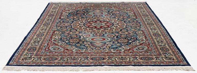 An oriental silk rug. c. 274 x 180 cm .