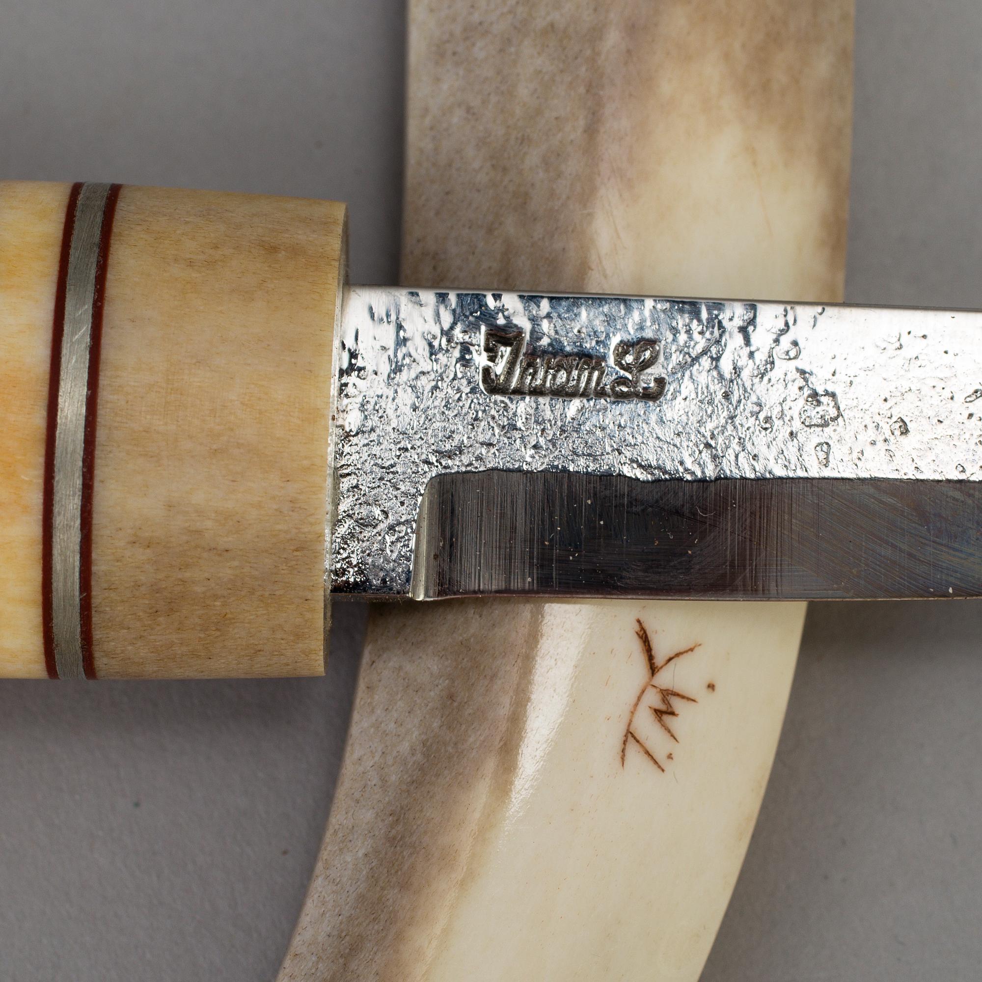 A traditional sami knife. Signed TM.