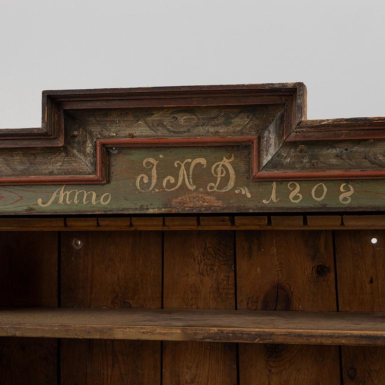 Cabinet., folk art, dated 1808.