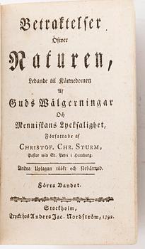 PARTI BÖCKER, 3 st, bl.a, "Grönländska historiens senare del, om Brödra-Församlingens missioner", Stockholm 1769.