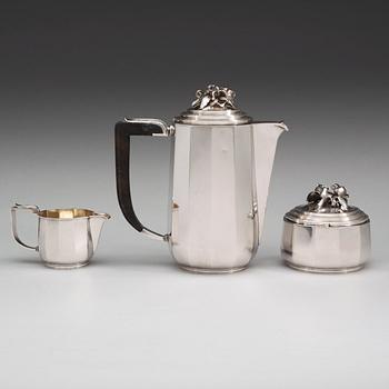 An Atelier Borgila sterling 3 pcs coffee service, Stockholm 1938.