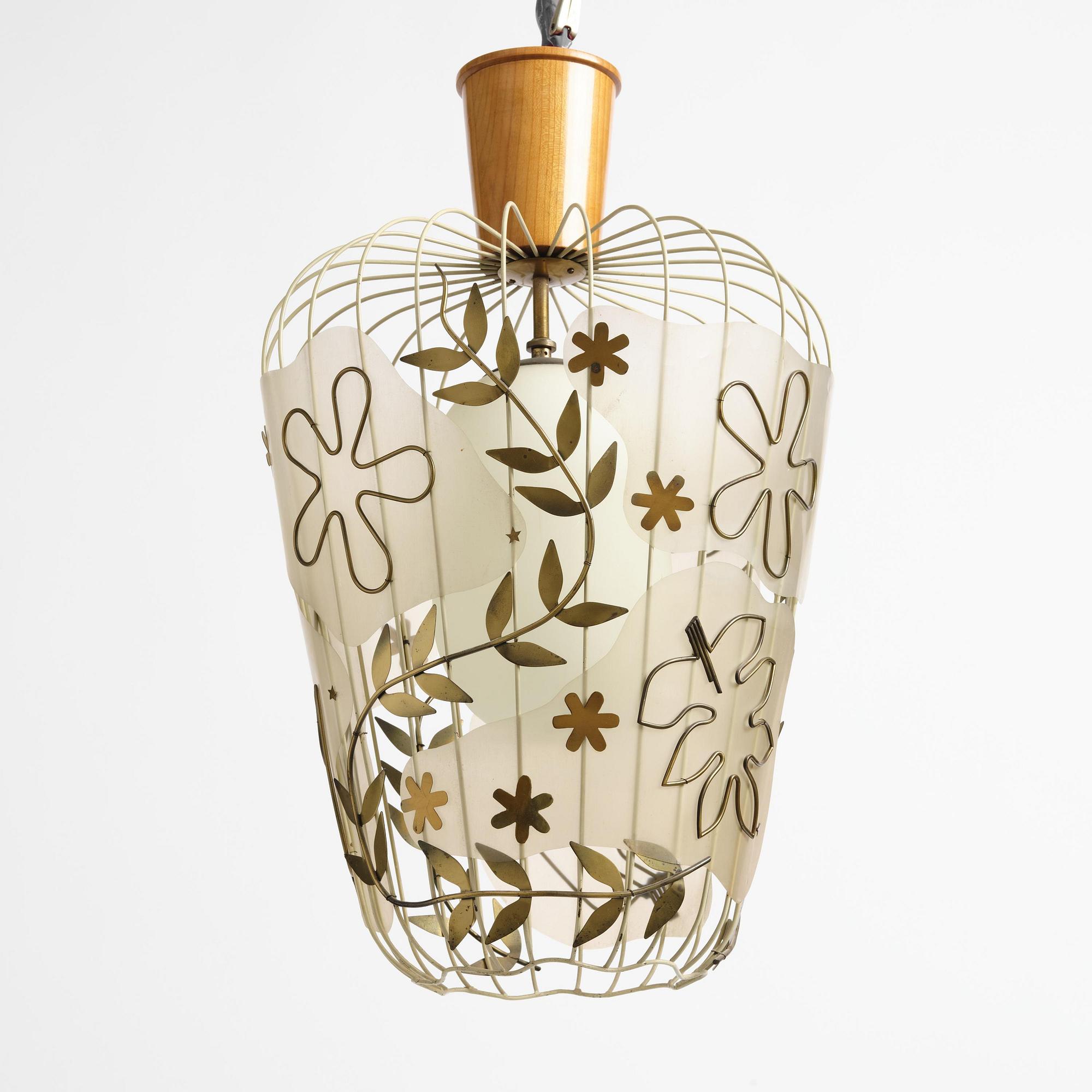 Hans Bergström, a rare ceiling lamp model "5A", ateljé Lyktan, Åhus, 1940s.