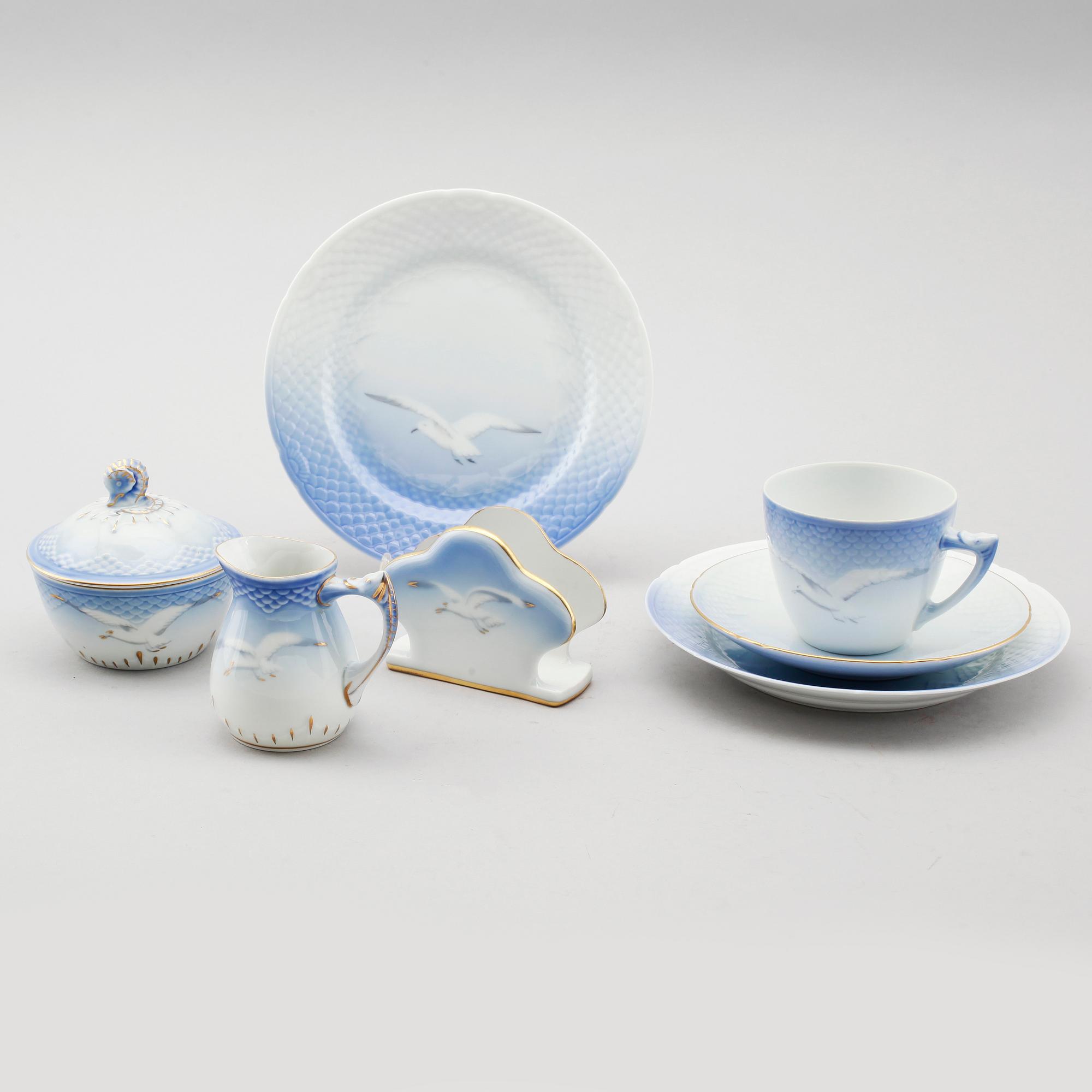 KAFFESERVIS, 27 delar, porslin, "Måsen", Bing & Gröndahl.