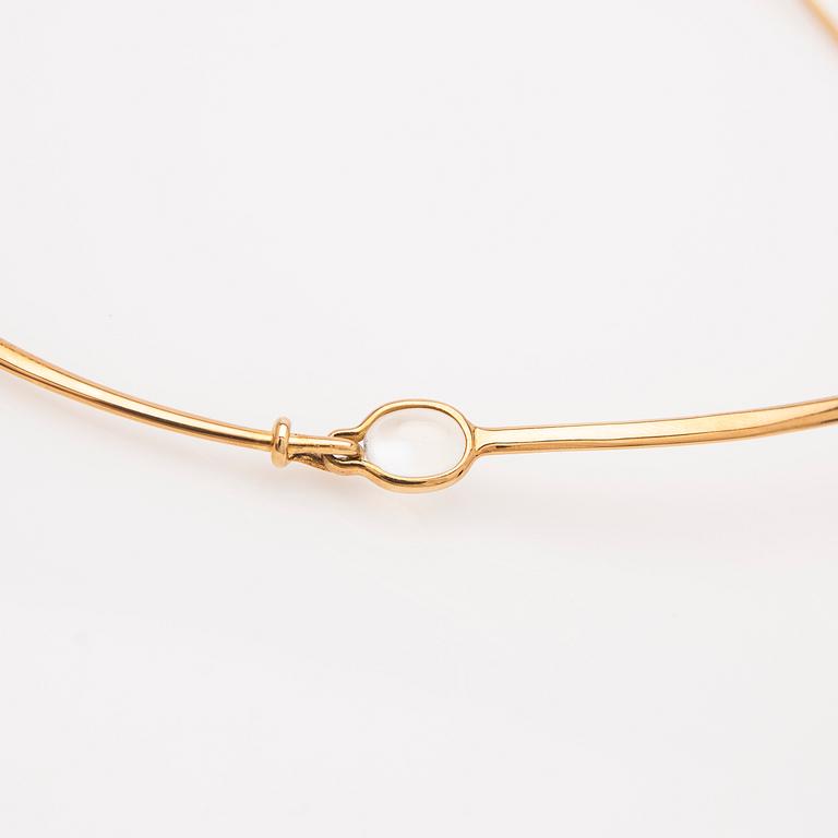 Vivianna Torun Bülow-Hübe, Necklace, 18K gold set with two moonstones, by Georg Jensen, Denmark.