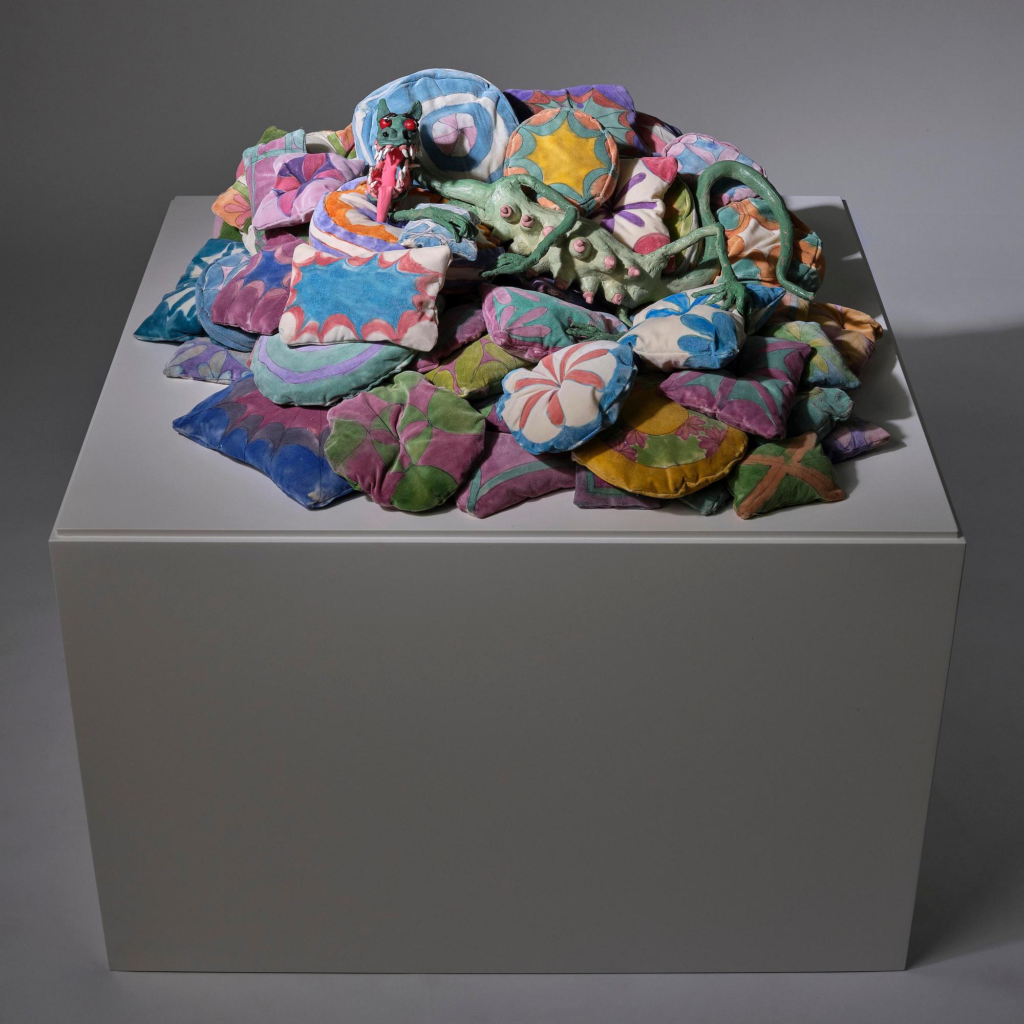 Nathalie Djurberg & Hans Berg, "Dragon on Pillows".