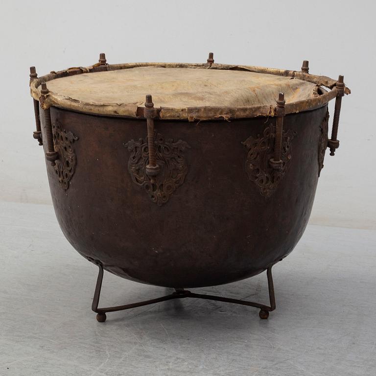 A 18th century kettle drum.