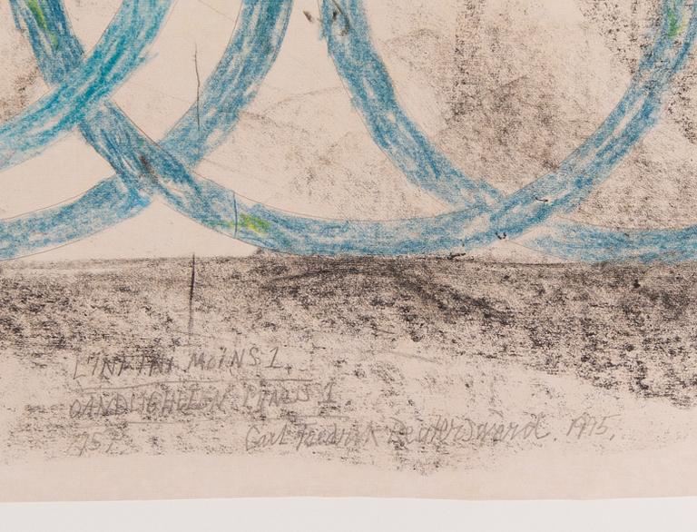 Carl Fredrik Reuterswärd, chalk/mixed media, signed and dated 1995.