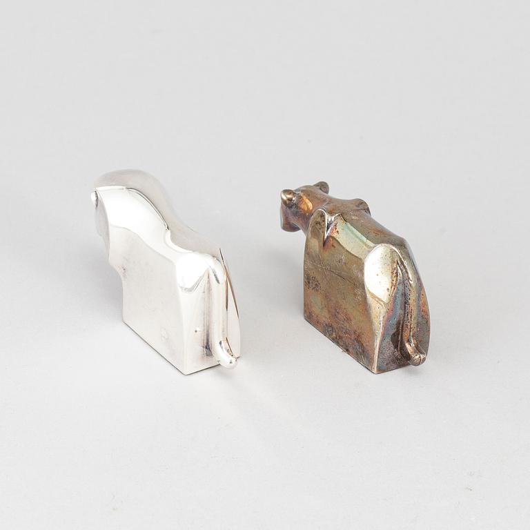 Two electro plated zinc figurines from Dansk Designs, Japan.