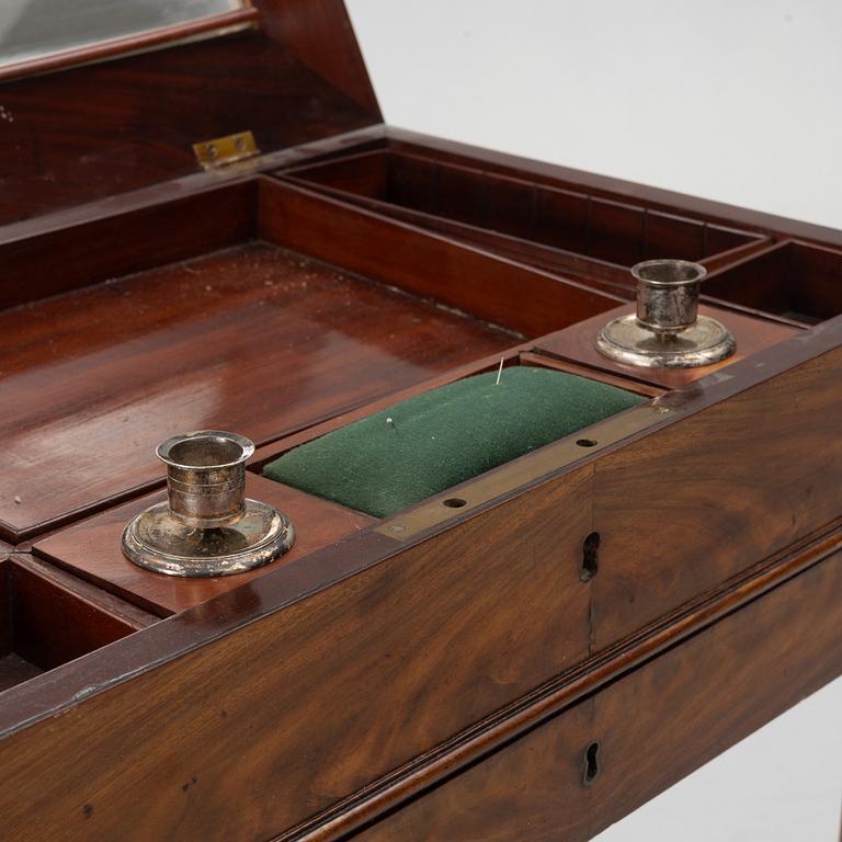 A French Empire mahogany sewing table, first part 19th century.