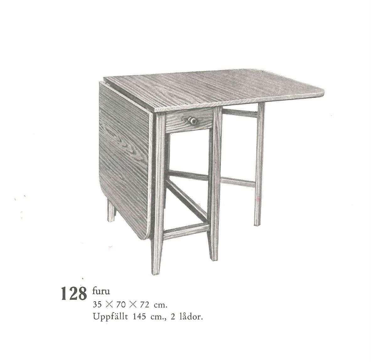 Göran Malmvall, a drop-leaf table, variant of model "128", sports cabin furniture, Karl Andersson and Söner, 1940s.