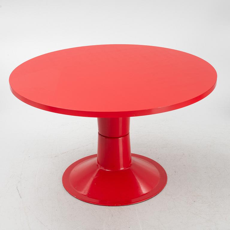 Yrjö Kukkapuro, a dining table with five armchairs, "Saturnus", Haimi, Finland, 1970's.