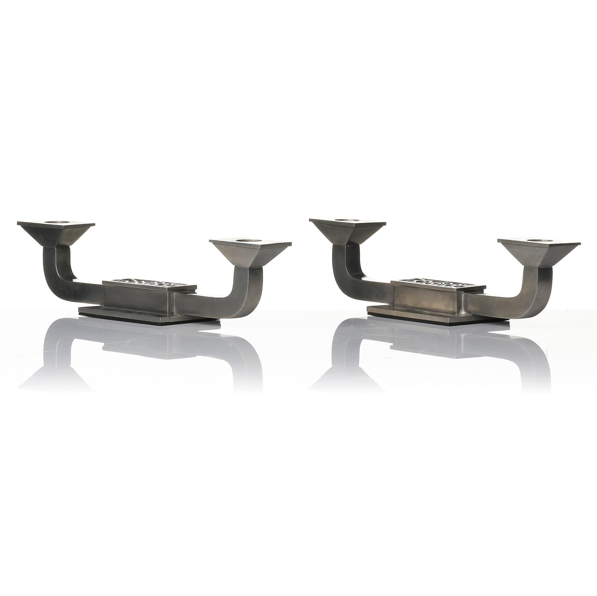 Guldsmedsaktiebolaget (GAB), a pair of candelabra model 117B/1, Stockholm, 1930s.