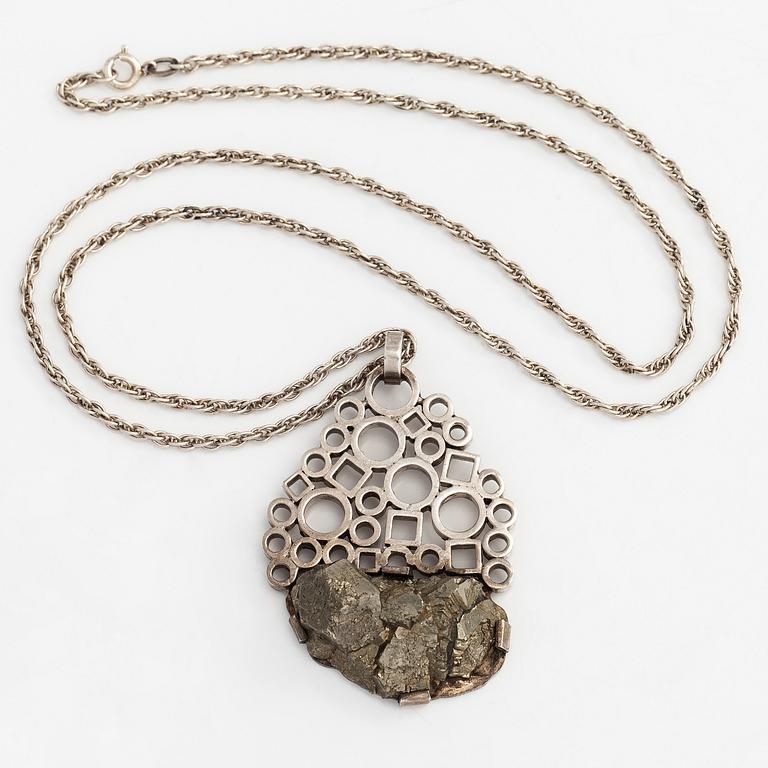 Waldemar Jonsson, a silver and pyrite pendant, Skara, 1969.