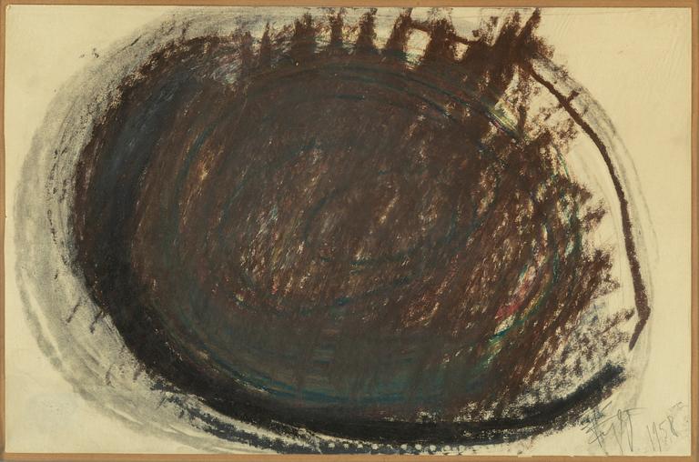 EDDIE FIGGE, mixed media on paper, signed and dated 1958.