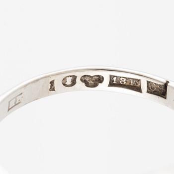 Ring, 18K white gold with synthetic white stone.