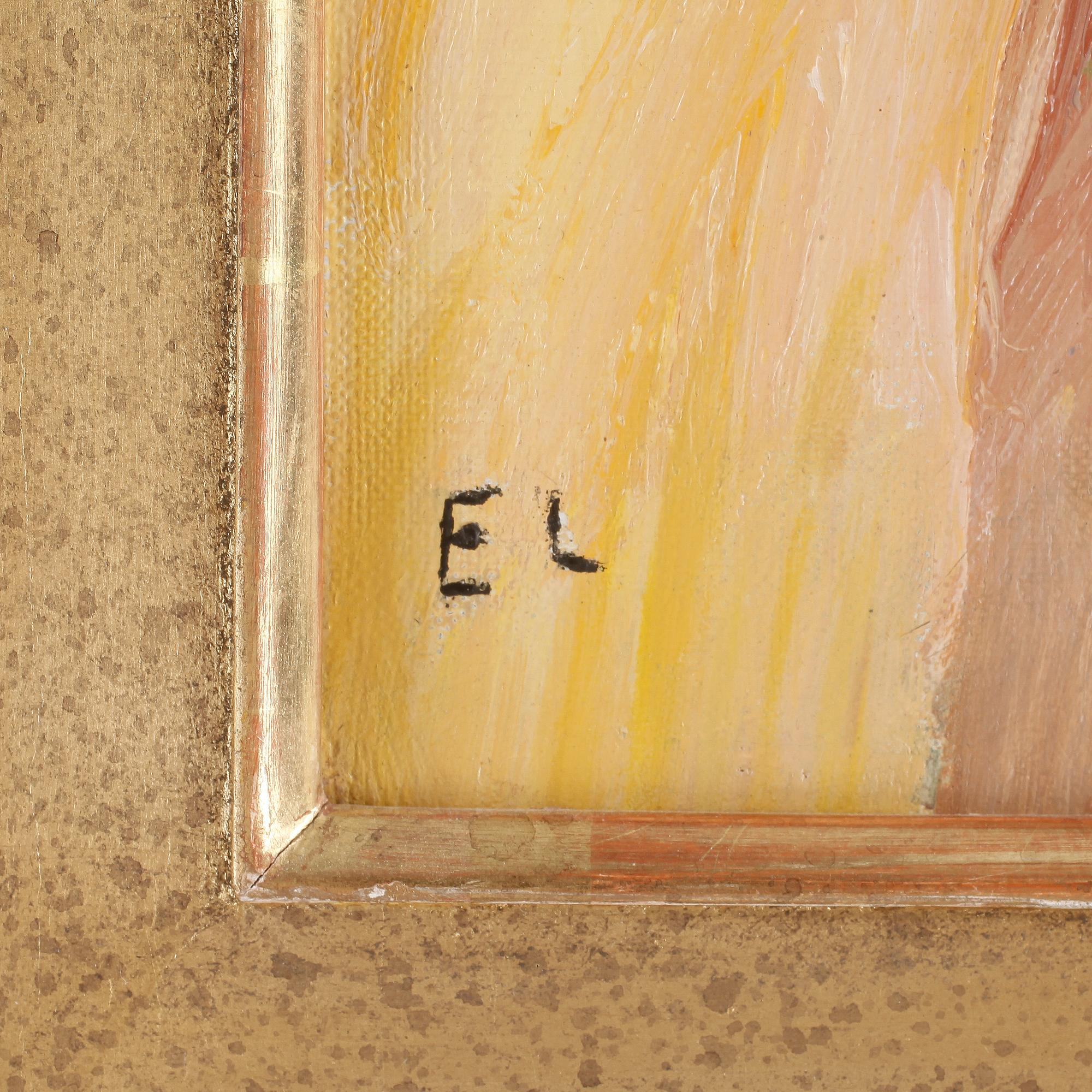 EVERT LUNDQUIST, Olja på pannå. Sign E.L.