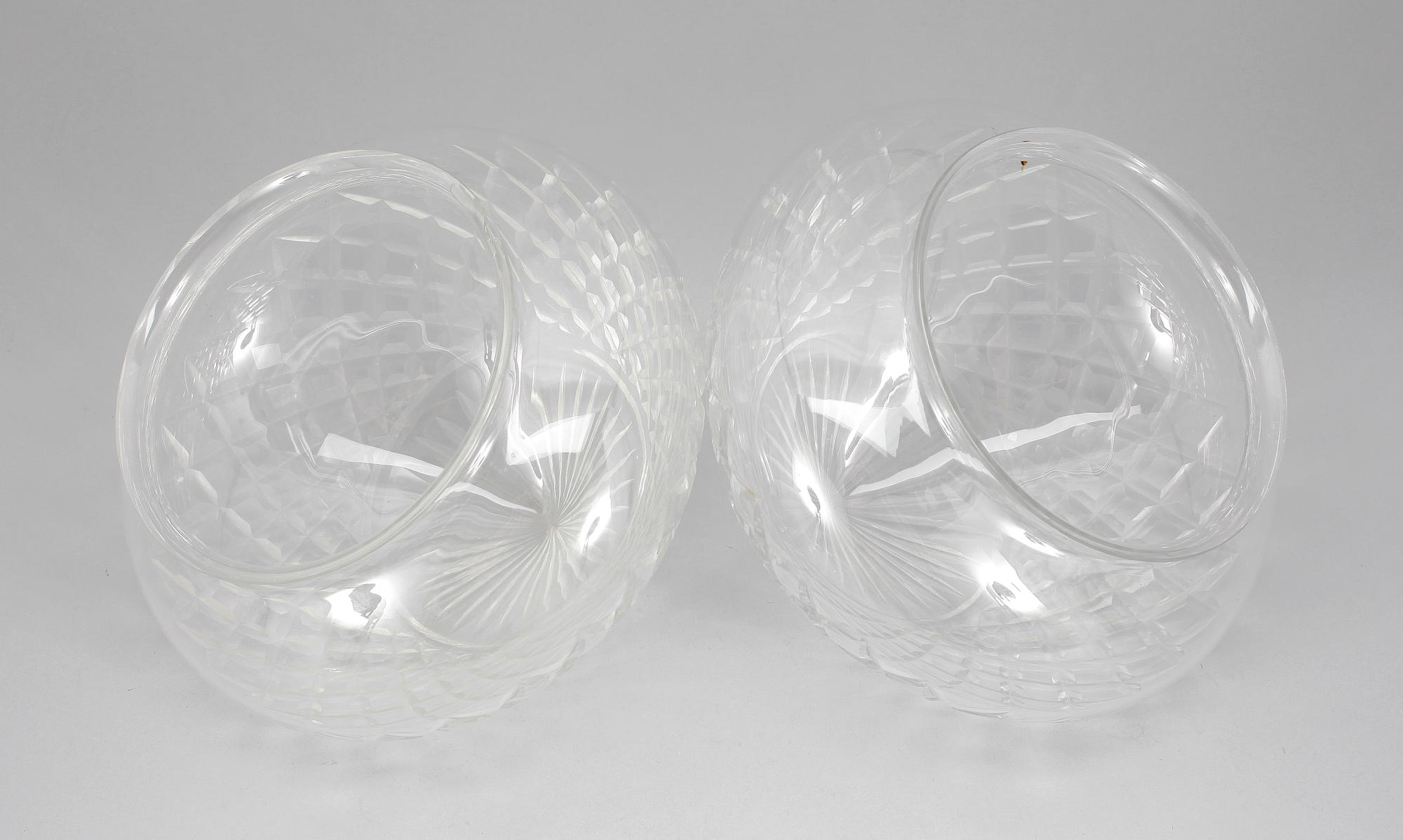 LAMPKUPOR, 2 st, glas, Ca 1900.