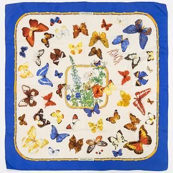 Hermès, three silk scarves.