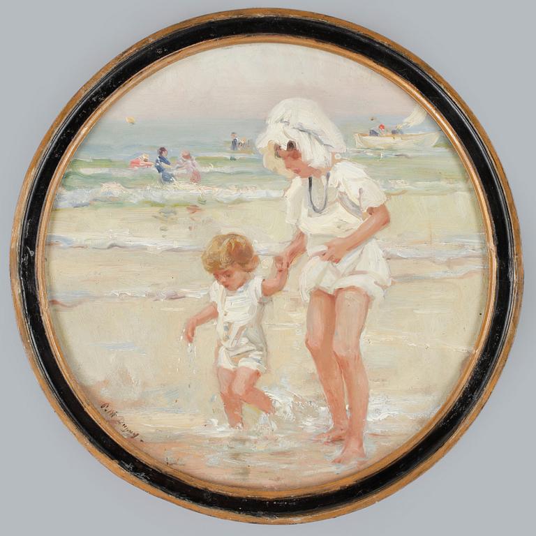 PAUL MICHEL DUPUY, ett par, olja på duk resp pannå, sign.