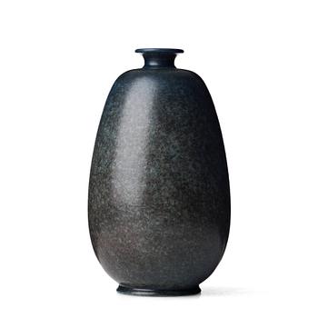 Erich & Ingrid Triller, a blue glazed stoneware vase, Tobo, Uppland, Sweden.