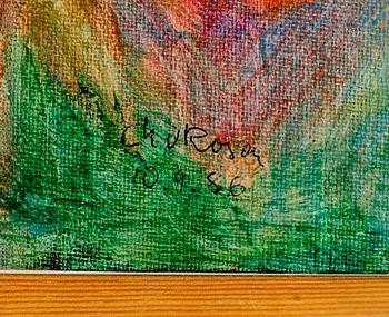 CHRISTER VON ROSEN, akryl, uppfodrad, sign och dat 10.9.86.