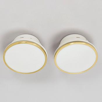 Arne Jacobsen, A pair of 'Munkegaard' ceiling lights for Louis Poulsen, Denmark.