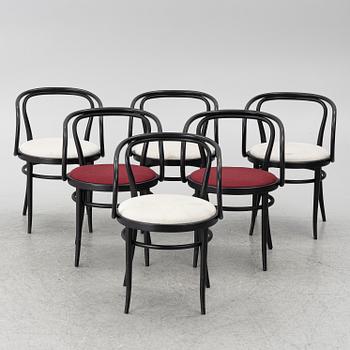 Karmstolar, 6 st, modell 209, Thonet.