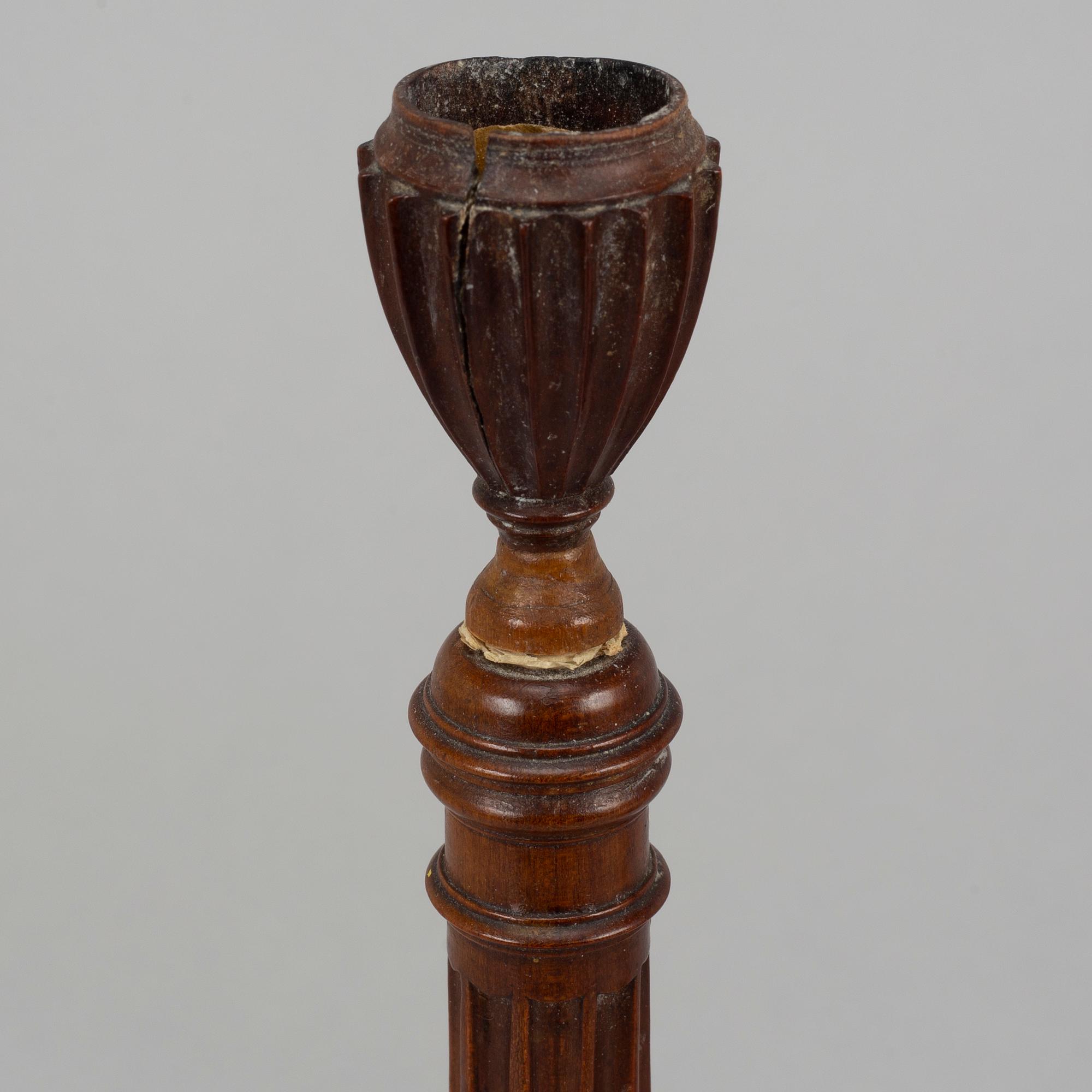 Two candlesticks, probably England. Early 19th century.